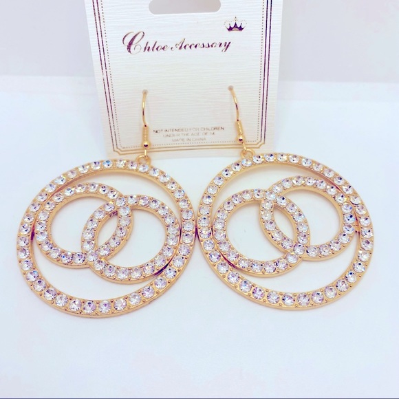 Earrings Crystal Forever Love Very Sparkly! BRAND NEW  Won’t Tarnish - Picture 7 of 8